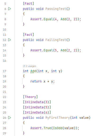 JetBrains Rider unit test source