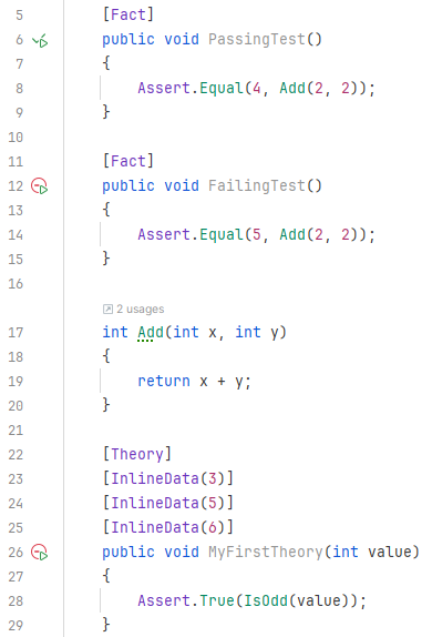 JetBrains Rider unit test source (after tests have run)